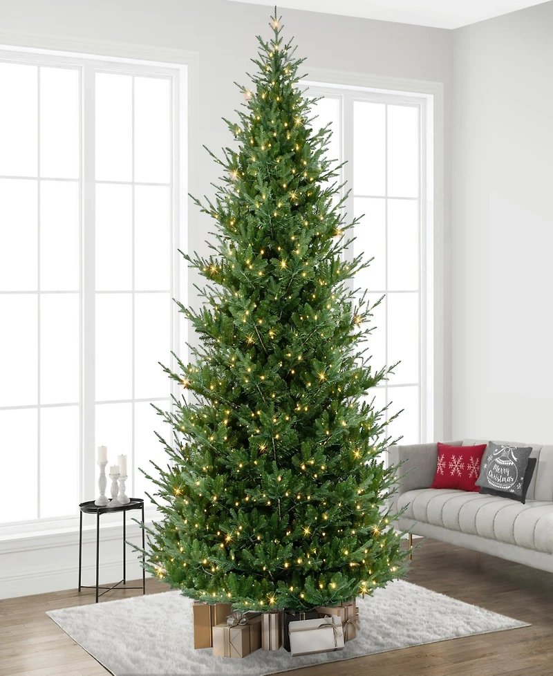 Puleo 12' Pre-Lit Artificial Hillside Spruce Tree