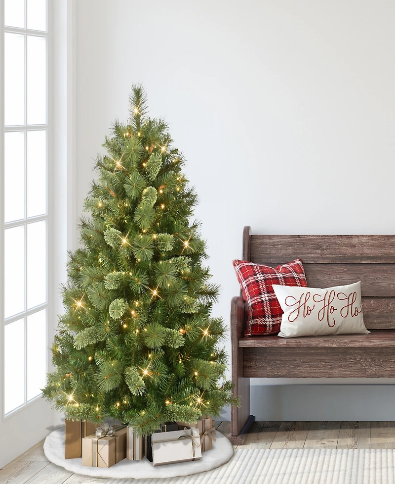 Puleo 4.5' Pre-Lit Artificial Teton Pine Tree with Led Lights
