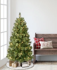 Puleo 4.5' Pre-Lit Artificial Teton Pine Tree with Led Lights