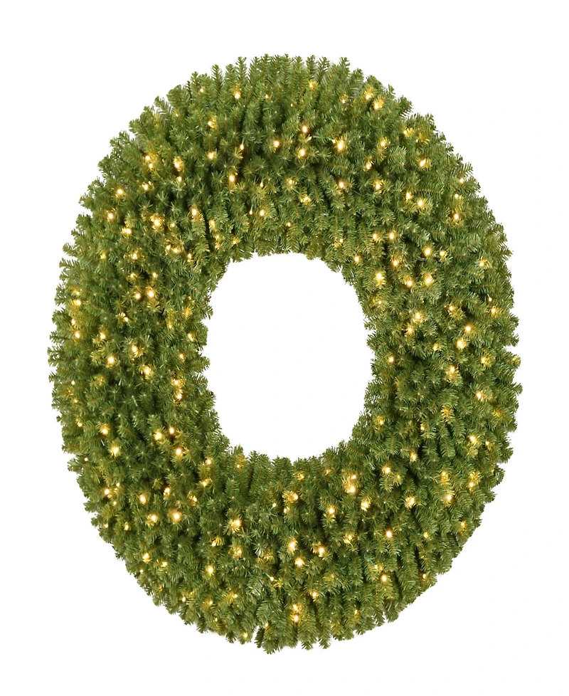 Puleo 60" Pre-Lit Artificial Utah Spruce Wreath with Warm White Led Lights