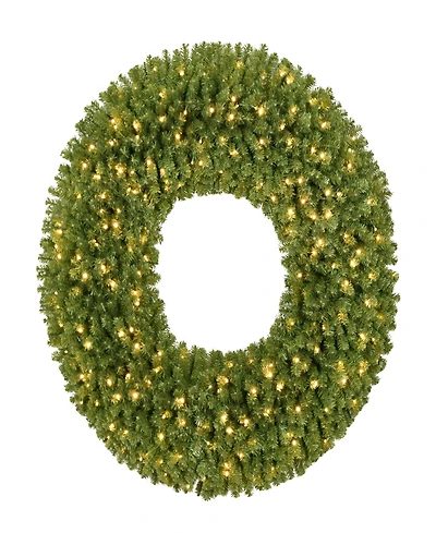 Puleo 60" Pre-Lit Artificial Utah Spruce Wreath with Warm White Led Lights