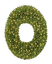 Puleo 60" Pre-Lit Artificial Utah Spruce Wreath with Warm White Led Lights
