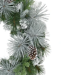 Puleo 24" Pre-Lit Artificial Flocked Wreath