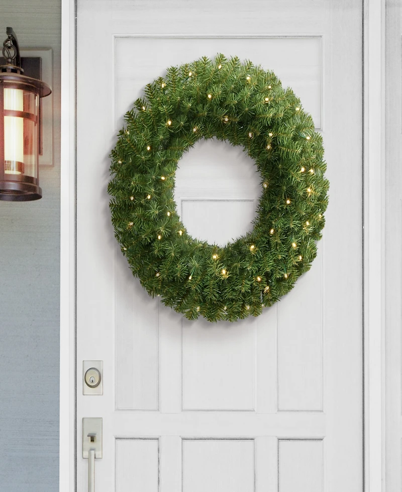 Puleo 24" Pre-Lit Artificial Christmas Wreath