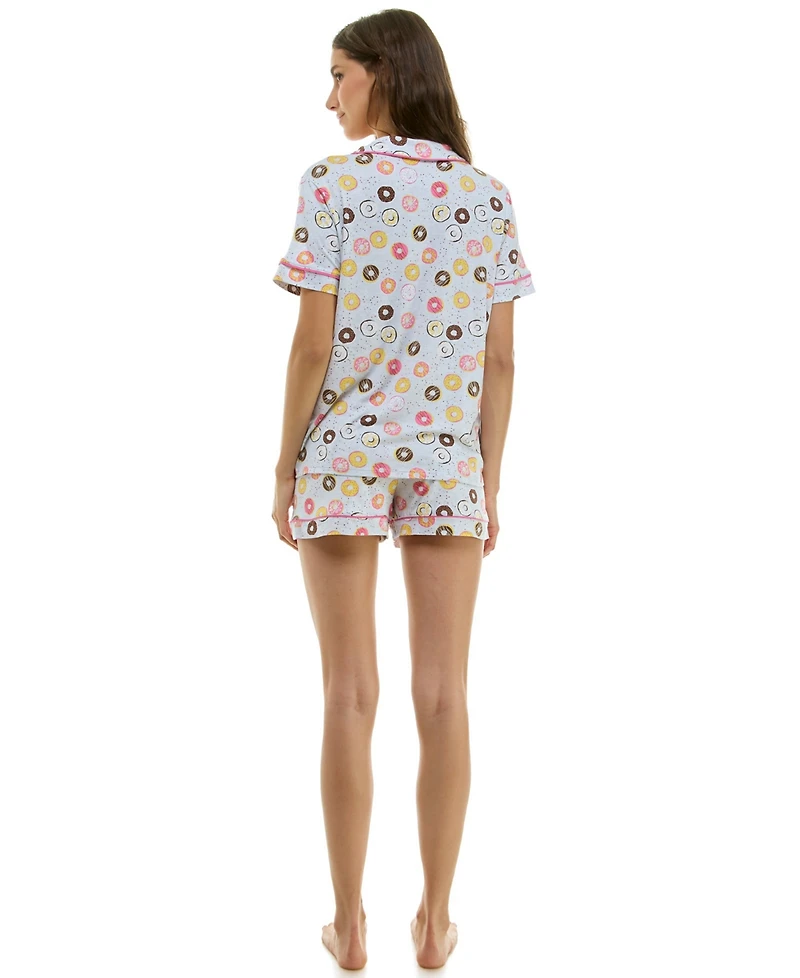 Derek Heart Women's Printed Top and Shorts Set