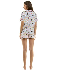 Derek Heart Women's Printed Top and Shorts Set