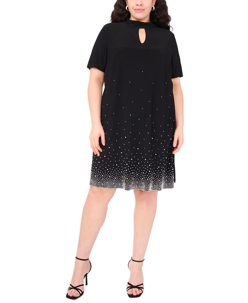 Msk Plus Short Sleeves A-Line Dress