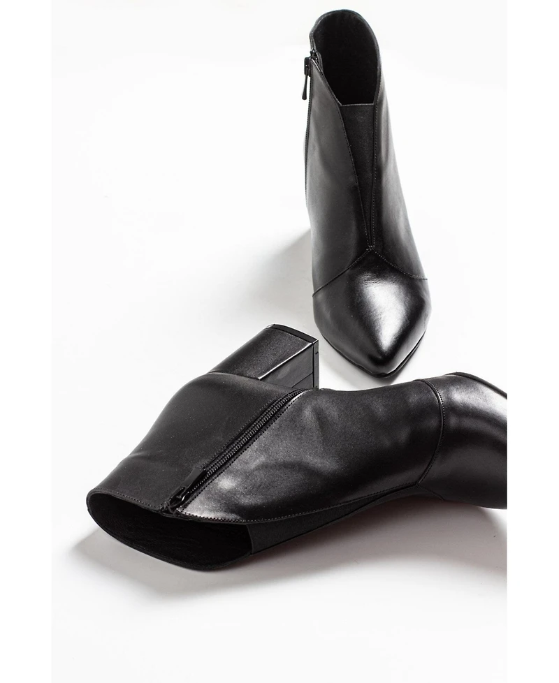 Forever & Always Shoes Finda Leather Block Heel Boot (Women)