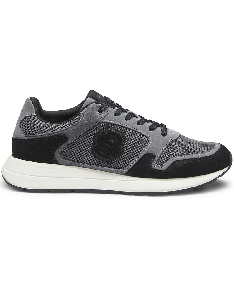 Boss by Hugo Men's Double B Monogram Suede Trainers Shoes