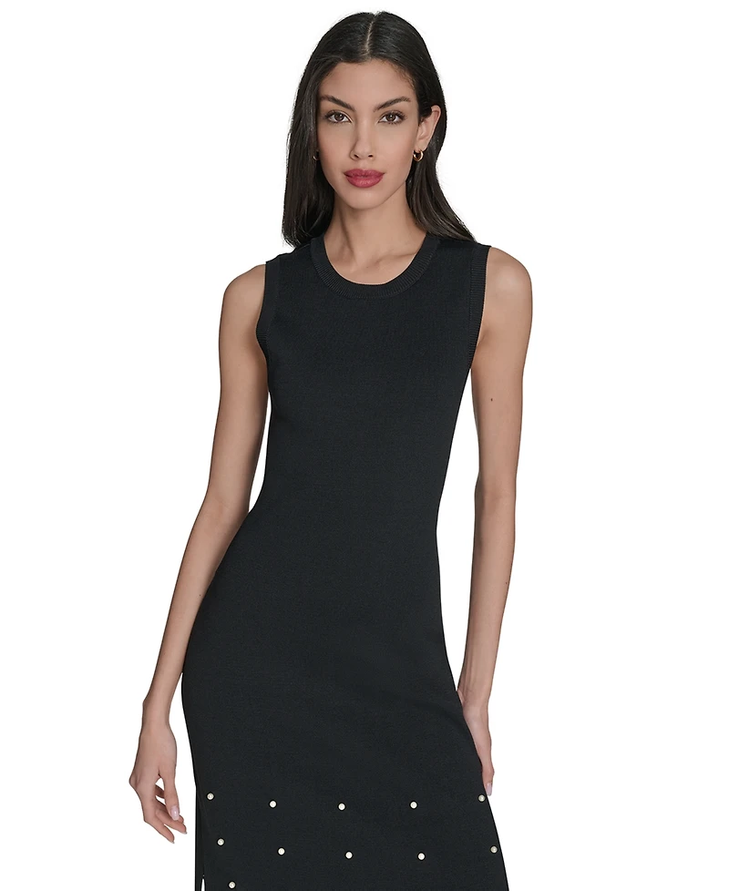 Vince Camuto Petite Sweater Slit Hem Midi Dress