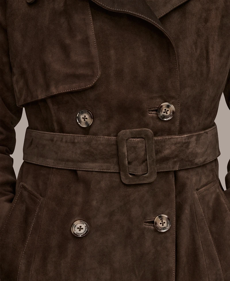 Donna Karan New York Women's Double Breasted Belted Trench Coat