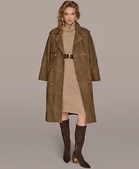 Donna Karan New York Women's Double Breasted Belted Trench Coat