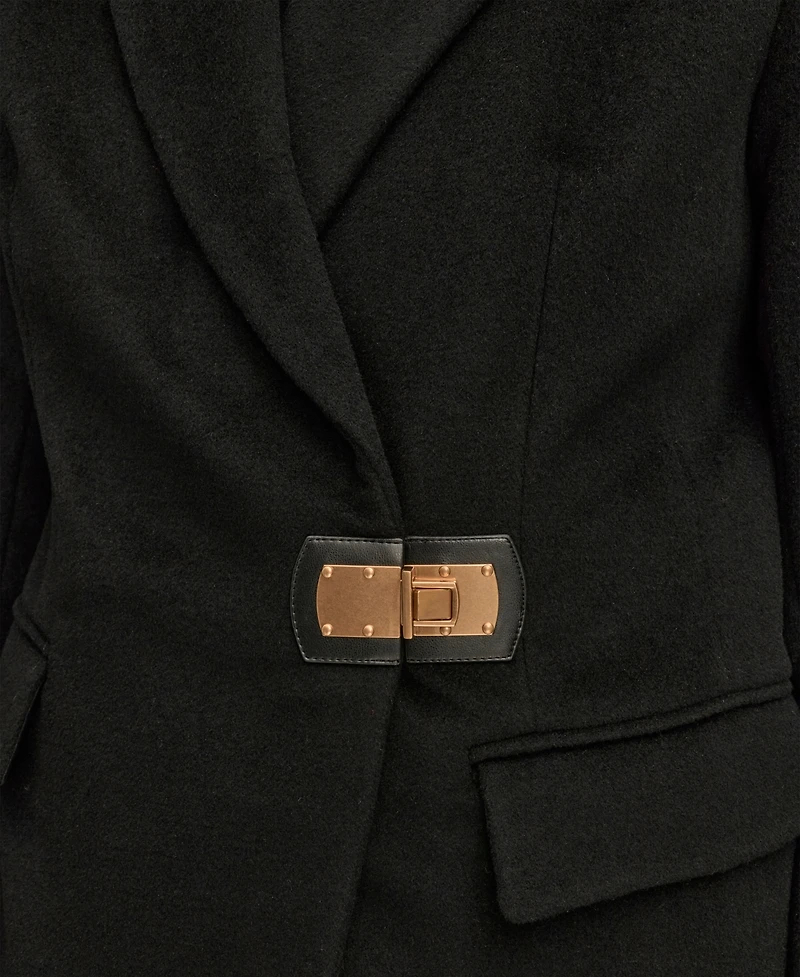 Donna Karan New York Women's Buttoned Notch Collared Coat