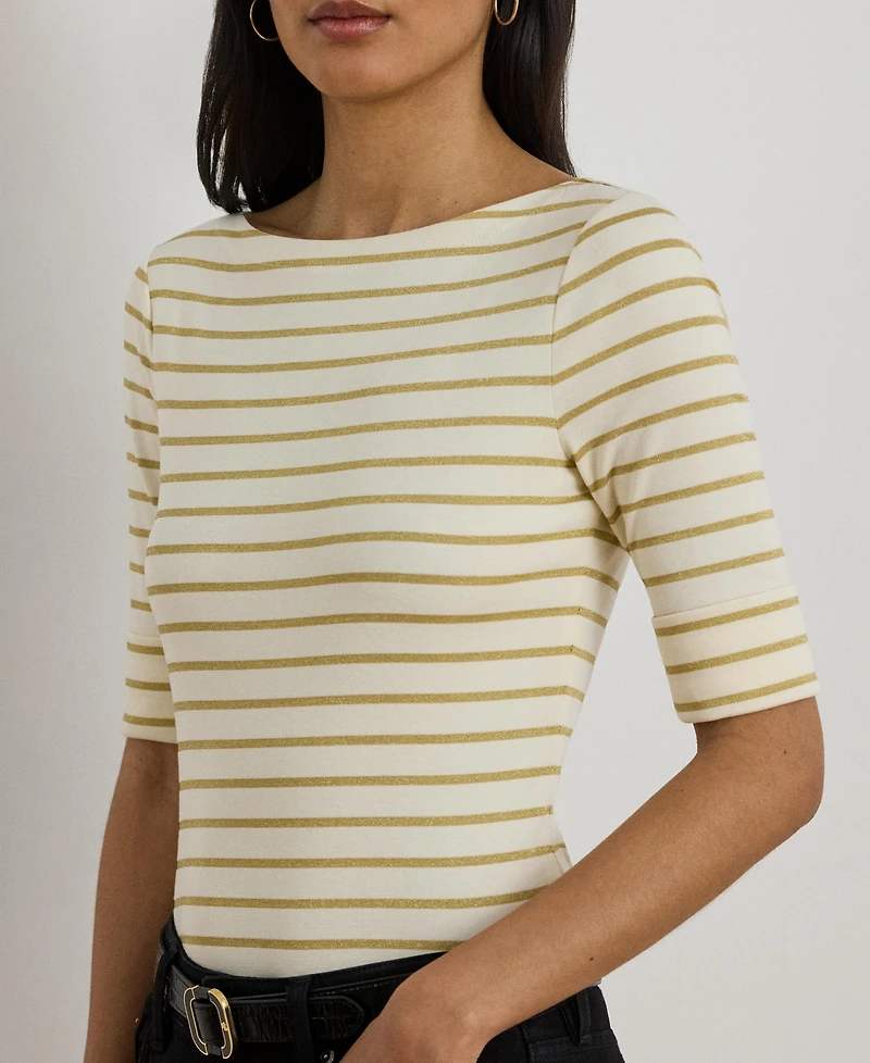 Lauren Ralph Women's Striped Boatneck T-shirt