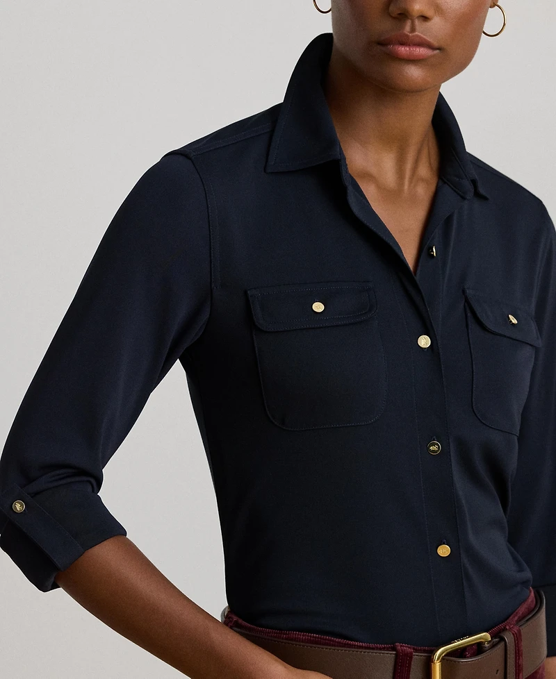 Lauren Ralph Women's Roll-Tab-Sleeve Cardigan