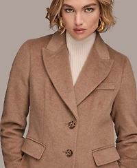 Donna Karan New York Women's Single-Breasted Stitch Trimmed Coat