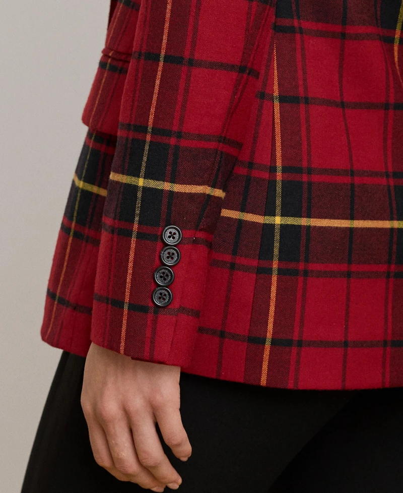 Lauren Ralph Women's Plaid Long Sleeve Blazer