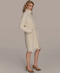 Donna Karan New York Women's Zip Front High Collared Coat