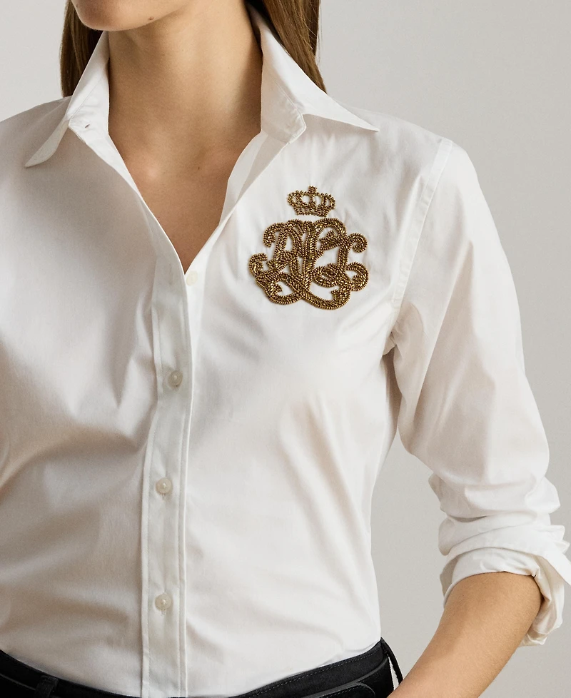Lauren Ralph Lauren Women's Logo Detail Point Collar Shirt