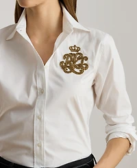 Lauren Ralph Lauren Women's Logo Detail Point Collar Shirt