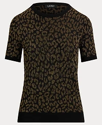 Lauren Ralph Women's Ocelot Short Sleeve Sweater
