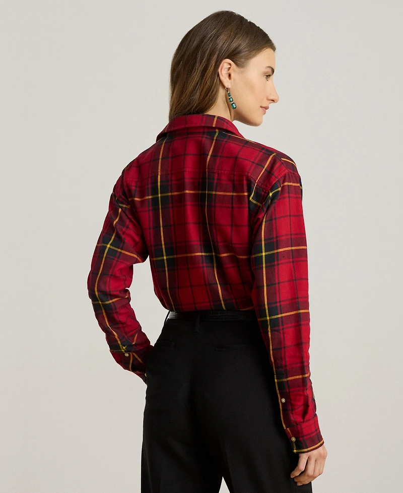 Lauren Ralph Women's Relaxed Fit Checked Plaid Shirt