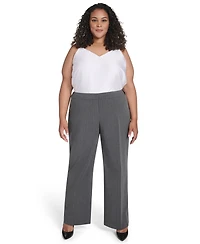 Calvin Klein Plus Pinstriped Mid Rise Pants