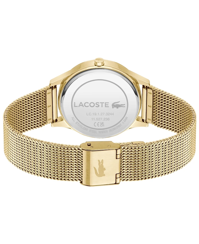 Lacoste Women's Crocodelle Gold Tone Stainless Steel Mesh Bracelet Watch, 36mm