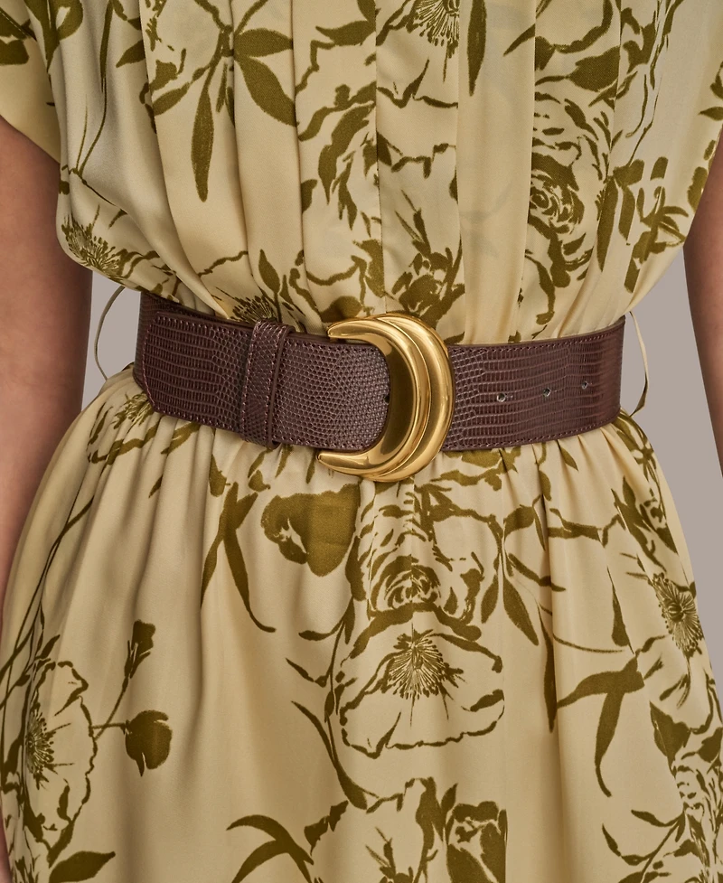 Donna Karan New York Plus Short Sleeves A-Line Midi Dress