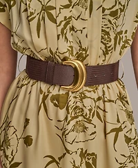 Donna Karan New York Plus Short Sleeves A-Line Midi Dress