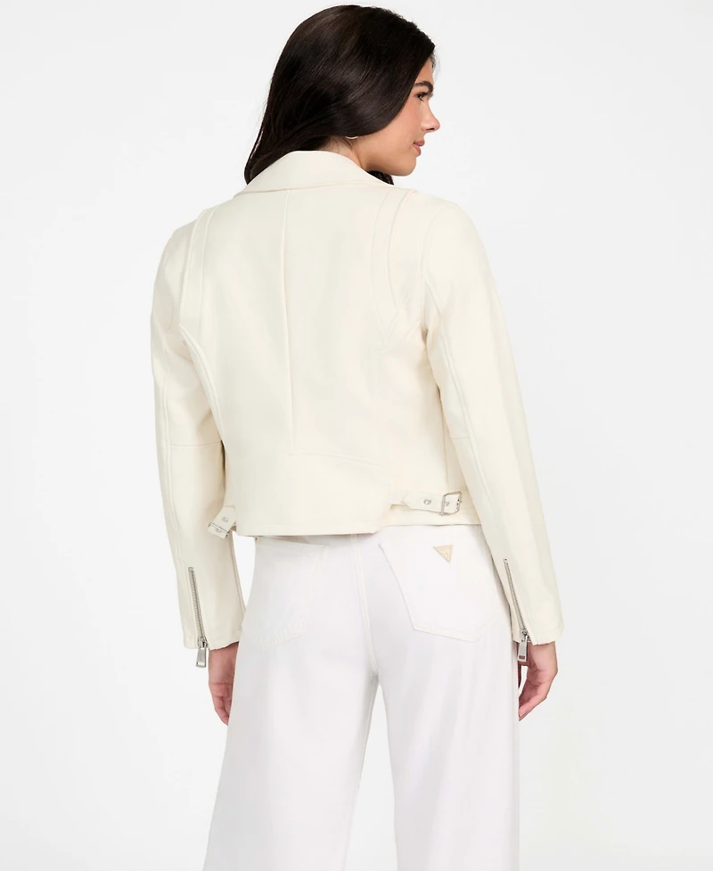 Guess Women's Long Sleeves Moto Jacket