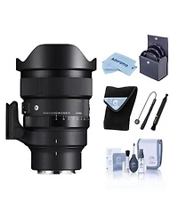 Sigma 15mm F 1.4 Dg Dn Diagonal Fisheye Art Lens For Sony E Mount Black Bundle With Lens Wrap Lens Shade Cleaning Kit Lens Cap Tether
