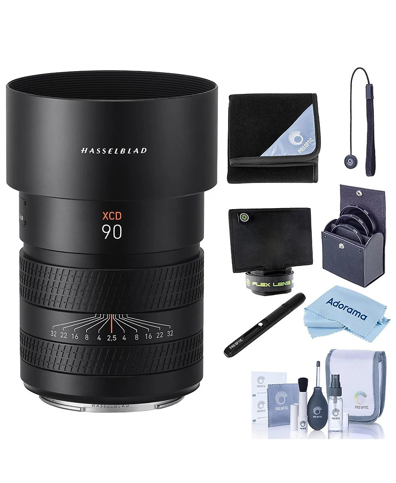 Hasselblad Xcd 90mm f/2.5 V Lens, Bundle with 72mm Filter Kit, Lens Wrap, Lens Shade, Pen Lens Cleaner and Cleaning Kit