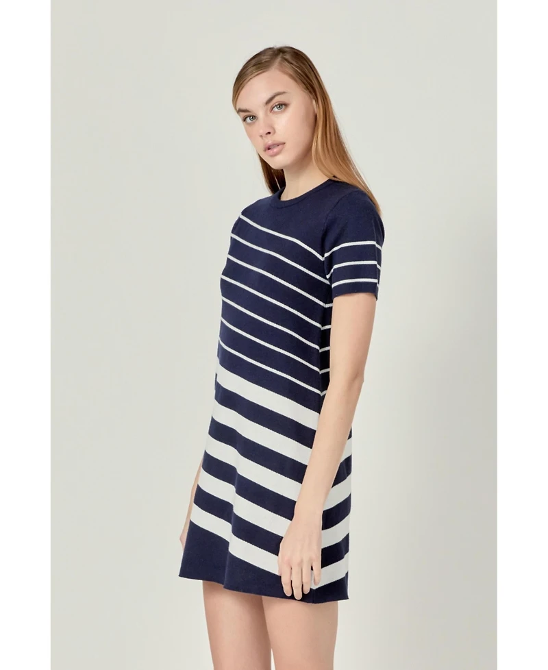 English Factory Women's Multi Stripe Mini Dress