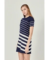 English Factory Women's Multi Stripe Mini Dress