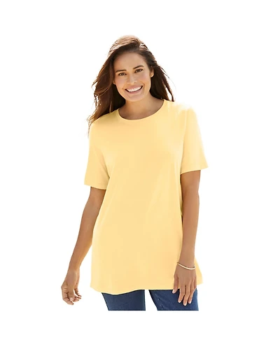 Woman Within Women's Perfect Short-Sleeve Crewneck Tee