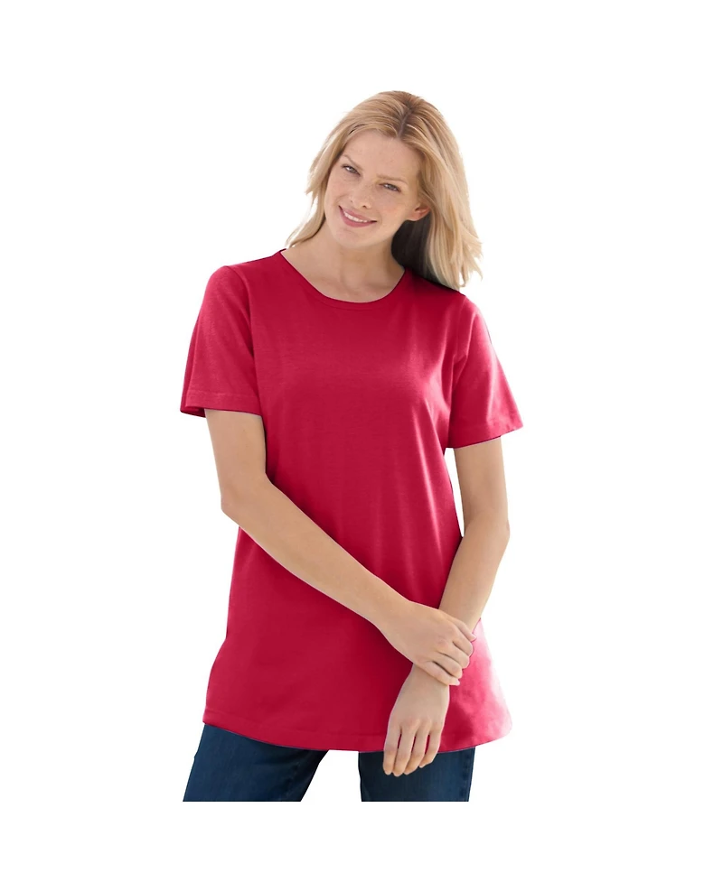 Woman Within Women's Perfect Short-Sleeve Crewneck Tee