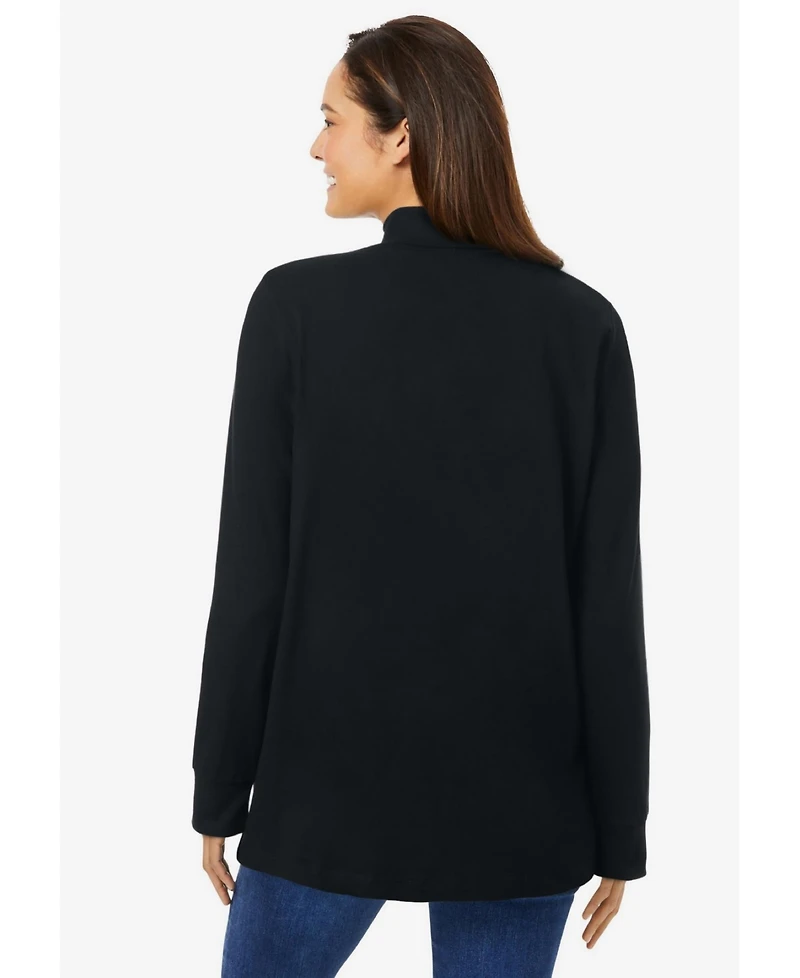 Woman Within Plus Perfect Long-Sleeve Turtleneck Tee