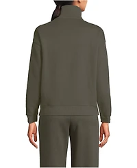 Lands' End Women's Relaxed Serious Sweats Long Sleeve 1/2 Zip Sweatshirt