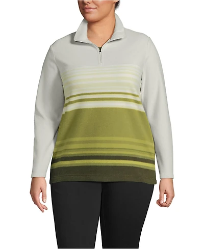Lands' End Plus Size Anyweather Fleece Quarter Zip Pullover