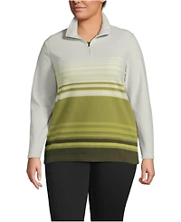 Lands' End Plus Size Anyweather Fleece Quarter Zip Pullover