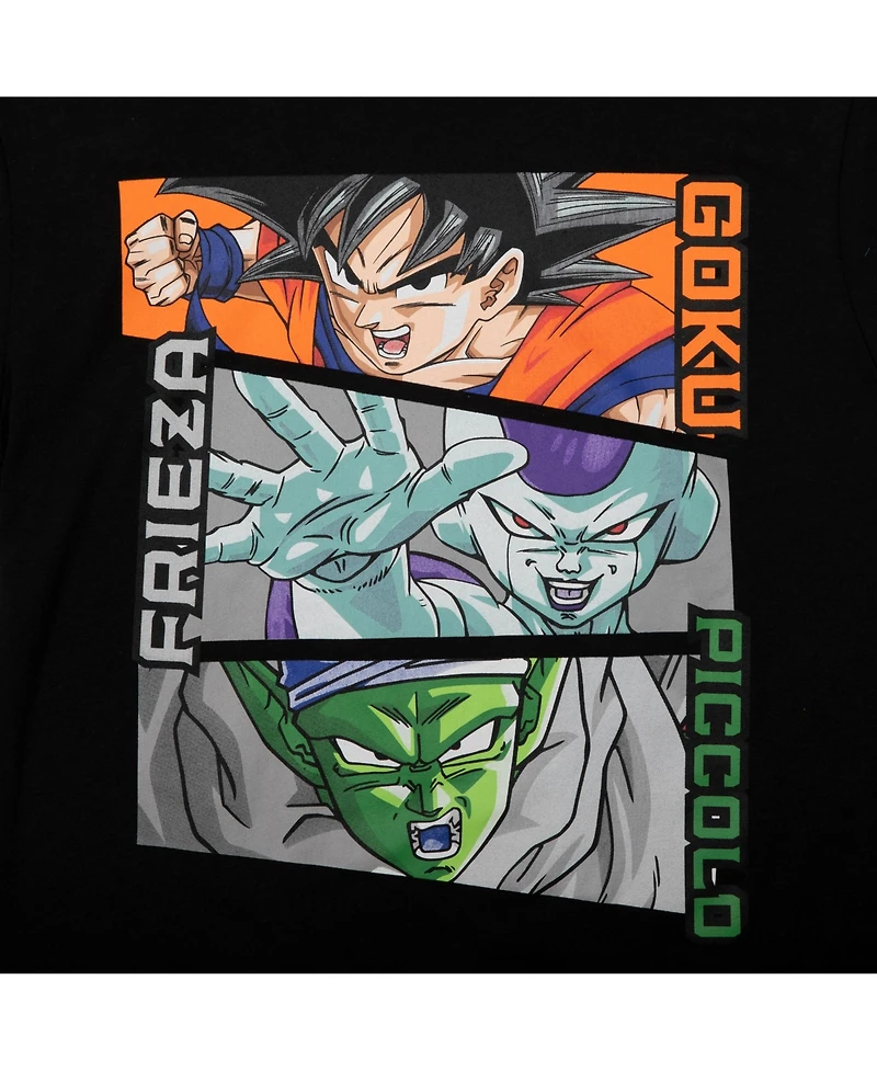 Dragon Ball Z Boys Goku, Frieza, and Piccolo Short Sleeve Tee Lounge Shorts 2-Piece Set