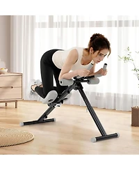 Adjustable Abdominal Trainer with Elbow Support Knee Protection and Lcd Monitor