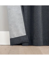 Sun Zero Parsons Herringbone Magnetic Closure 100% Blackout Rod Pocket Curtain Panel Pair