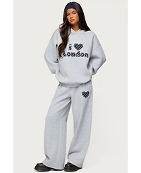 Edikted Womens I Heart London Sweatpants