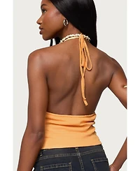 Edikted Women's Atlas Scrunch Bead Halter Top