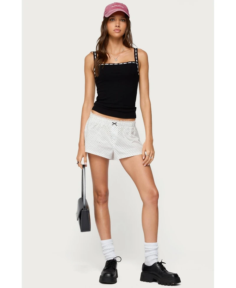 Edikted Women's Leilani Ribbon Lacey Tank Top