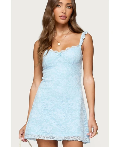 Edikted Womens Stephanie Lace Mini Dress
