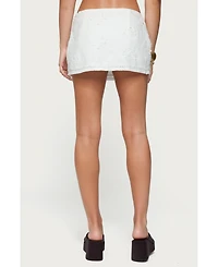 Edikted Women's Textured Floral Eyelet Mini Skort