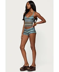 Edikted Women's Zigzag Stripe Shorts